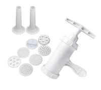 Zerodeko Machine à Nouilles Manuelle 7 Moules et 2 Entonnoirs Maison en Pvc Blanc Presse-pâte Compact pour Usage Cuisine