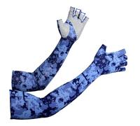 Zerodeko Manchons en Soie Glacée pour Homme Protection UV Anti-dérapant été Cyclisme Conduite Manches Demi-Doigts Confortables