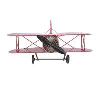 Zerodeko Maquette Avion Vintage en Métal Fer Rouge, Biplan Décoratif à Suspendre pour Maison et Bureau, d'avion Collectible Facile d'entretien