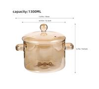 Zerodeko Marmite à mijoter Pot-pourri : Marmite multifonctionnelle en verre transparent avec couvercle pour la cuisson - Cocotte en verre borosilicaté pour soupe, ragoût, lait, pâtes