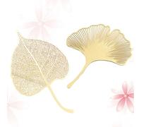 Zerodeko Marque-page en Laiton Nervure de Feuille Vintage, Léger et Décoratif, Lot de 2 Pièces, Élégant pour Reporters et Écrivains, Adapté aux Poches et Paquet à Main Style Aléatoire