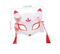 Zerodeko Masque Renard Demi Visage Réutilisable Abs pour Cosplay et Fête Halloween et Élégant Adapté Soirée Costumée et Carnaval