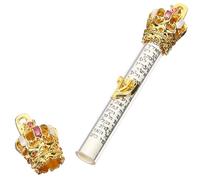 Zerodeko Mezouza Juive Artisanale en Métal Doré Parchemin Sacré, Ornemente pour Porte D'entrée Maison, Fixation Cadre Extérieur, Décor Religieux Judaica, Présent Mémorial Mère, Violet