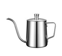 Zerodeko Mini Bouilloire Café en Acier Inoxydable 304 avec Couvercle et Bec Verseur Fin Théière Compacte Cuisine Bureau et Salon de Thé 1 Pièce