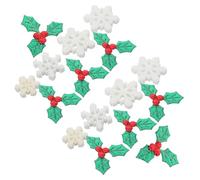 Zerodeko Mini Confettis Décoratifs Flocons de Neige Blancs en Plastique Baies de Houx Artificielles pour Loisirs Créatifs Fournitures de Bricolage de Noël Embellissements DIY pour
