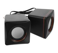 Zerodeko Mini Haut-Parleur D'ordinateur USB Filaire Stable pour Bureau et Maison, 1 Paire en Abs Aimant en Cuivre Noir