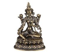 Zerodeko Mini Statue de Bouddha : Petite Statue de Tara Verte en Laiton - Figurine de Bouddha Bodhisattva de Collection pour La Maison, Le Bureau, Le Temple, La Table, Les Décorations Religieuses