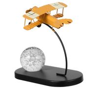 Zerodeko Modèle D’Avion Vintage en Fer Jaune, Ornement de Bureau Rétro