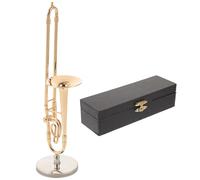 Zerodeko Modèle de Trombone en Cuivre Doré pour Décoration de Bureau, Design Réaliste Unique, Ornement Musical Élégant pour Intérieur