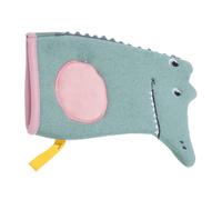 Zerodeko Moufles de Bain pour Tout-Petit Vert Éponge de Bain Double Face Moufles de Toilette Garçon et Filles en Tissu Doux Accessoire de Bébé Motif Animal Lavage Peau Sensible