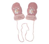 Zerodeko Moufles d'hiver Imperméables pour Garçon et Filles 6-12 Moufles Chaudes en Tissu Technique Doublure Polaire Motifs Licorne Rose pour Ski Vélo et Activités Extérieures par