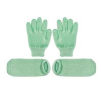 Zerodeko Moufles Exfoliants en Gel Hydratants Verts, 2 Paires pour Soins Spa Mains et Pieds, Blanchissants et Nourrissants pour Peau Douce et Éclatante, Naturel de Gommage et Hydratation