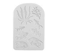 Zerodeko Moule à Gâteau en Silicone Thème Marin Poissons, Corail et Algues, Réutilisable et Démoulage Facile pour Chocolat et Savonnette, pour Pâtisserie et Anniversaires