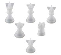 Zerodeko Moule en Silicone pour Pièces D'échecs 6pcs, Facile à Démouler et Recyclable, pour Projets DIY et Fabrication de Pièces D'échecs