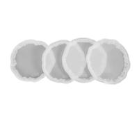 Zerodeko Moule en Silicone pour sous-Verres Cristal Druzy 4pcs Résistant à l'usure et Léger, pour DIY et Bureau, Forme Simple et Compacte
