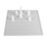 Zerodeko Moule Soi-même en Silicone Blanc pour Jeu D'échecs, Facile à Nettoyer Séparer, Kit Complet de 7 Pièces pour Création Artisanale
