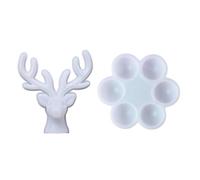 Zerodeko Moules en Silicone DIY 2pcs pour Résine Époxy Boîte à Bijoux Forme Œuf et Bois de Cerf Réutilisables Résistants la Déformation Design Simple