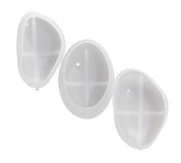 Zerodeko Moules silicone pour bijoux et béton 3 pièces, forme galets naturels, blanc, réutilisables, adaptés à l'artisanat DIY résine et sculptures