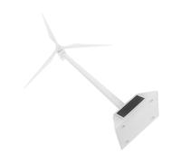 Zerodeko Moulin à Vent Solaire Miniature Plastique Blanc Kit De Décoration De Jardin Ou Jouet De Bureau Rotatif Modèle De Moulin à Vent Solaire