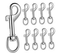 Zerodeko Mousquetons Pivotants en Zinc Clips Métalliques pour Laisse d'animaux Connecteurs de Corde Utilisation Polyvalente Fermoirs 2 Pièces