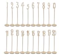 Zerodeko Numéro de Table en Bois Beige à Design Ajouré pour Fêtes | Marquage de Table, Style Calligraphie Léger, pour Anniversaire et Divers Festivals