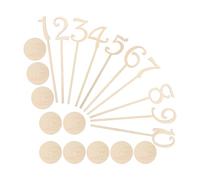 Zerodeko Numéros de Table avec Base Ronde Beige Lot de 10 en Bois Naturel et Assignation des Sièges pour Décoration de Mariage la Maison ou Réception