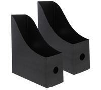 Zerodeko Organiseur de Dossiers pour Bureau 2 Pièces en Polypropylène Noir, Porte-revue Simple Rayonnage Indépendant pour Rangement et Classification Claire des Documents au Bureau
