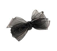 Zerodeko Organza Noeud Accessoire Cheveux Chic Femme Pince à Cheveux Maille Diamant Élégante Bijou Mariage et Robe Cérémonie Clip Tout-usage pour Fête et Quotidien