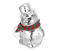 Zerodeko Ornement Bonhomme de Disco avec Écharpe Tricotée Décoration de Noël Réfléchissante Verre pour Fête Maison Bureau Sculpture Légère Polyester et Mousse