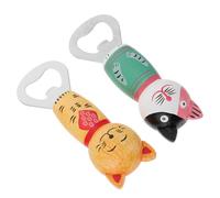 Zerodeko Ouvre-bouteille Mural en Bois 2pcs Aimants Décoratifs de Chat, Ouvre-bière pour Camping et Sorties, Autocollant Mural pour Frigo Finition Soignée