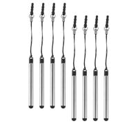 Zerodeko Pack de 8 Stylos Stylet Rétractable pour Tablette Tactile et Téléphone, Design Ajustable, Compatible Multi-appareils, Corps Fin en Cuivre Noir, Portable et Pratique