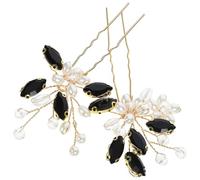 Zerodeko Paire de Bâtonnets à Cheveux Vintage Perles Décoratives en Alliage de Zinc pour Chignons Élégants, Accessoires pour Cheveux Noirs, Mariage et Coiffure Féminine