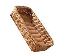 Zerodeko Panier à Ustensiles Cuisine en Plastique Marron Tissé, Robuste et Sûr, pour Ranger Couverts et Bouteilles D'assaisonnement Pendant Buffets et Fêtes