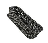 Zerodeko Panier De Pique- Rectangulaire En Rotin Synthétique Pour Gris Foncé 28 X 11 X 7 Cm Panier De Rangement Multifonctionnel