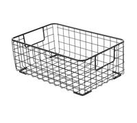 Zerodeko Panier de Rangement Petits Fruits et En-cas en Fer Noir, Panier Cuisine Compact, Conteneur Multifonction pour Fruits et Légumes, Organisation Maison Cuisine, Taille Petite