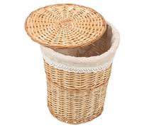 Zerodeko Panier de Rangement Tressé Couvercle Grosse Capacité en Osier Design Spacieux et Élégant, Maison Boutiques de Hot Pot