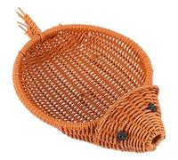 Zerodeko Panier Décoratif Tissé Forme Poisson Rotin Imitation Panier de Rangement Multifonction pour Fruits Snacks et Décorations Plateau de Service Résistant pour Cuisine et Table