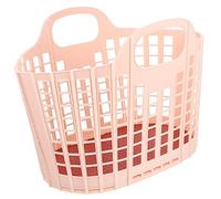 Zerodeko Panier Portable Ajouré Pliable pour Fruits et Légumes, Plastique Robuste, Couleur Rose, Rangement Maison, la Cuisine et Pique-niques, Panier de Rangement Multifonction Pratique