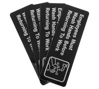 Zerodeko Panneau Autocollant en Acrylique 4pcs pour Bureau et Restaurant avec Texte Clair en Français Indiquant Employés Doivent Se Laver Mains de Retourner Travail