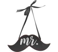 Zerodeko Panneau de Bienvenue en Bois pour Mariage Décoratif Moustache et Lèvres, Décoration Extérieure de Porte D’entrée, Accessoire Créatif pour Fête et Séance Photo, 1 Pièce