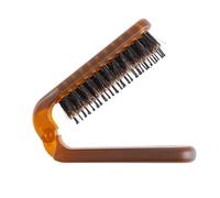 Zerodeko Peigne à Cheveux Pliable en Poils de Sanglier Naturels, Brosse Massage Compacte pour Cheveux Courts et Bouclés, Accessoire de Coiffure Portable Voyage et Soins Capillaires