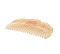 Zerodeko Peigne de Poche en Corne de Mouton Sculptée à Dents Larges, Anti-statique et Hypoallergénique, Épaisseur 0,7-0,9 Cm, pour Massage du Cuir Chevelu et Coiffage en Voyage, Outil