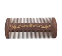 Zerodeko Peigne en Bois de Santal Doré Fin 12 Cm Anti-pelliculaire sans Électricité Statique pour Femmes Hommes Animaux Soins du Cuir Chevelu