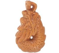 Zerodeko Pendentif Dragon en Bois de Santal Orange, Léger et Facile à Transporter, Accessoire Porte-clés Créatif pour Paquet ou Porte-clés Style Rétro Simple
