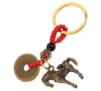 Zerodeko Pendentif en Laiton pour Voiture à Suspendre Rétroviseur, Accessoire Feng Shui Chinois Cheval, Facile à Accrocher, Attire Richesse et Protection