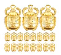 Zerodeko Pendentifs Scarabée Égyptien Métal Doré Vintage 25 Pcs - Breloques pour Fabrication de Bijoux Diy, Colliers, Bracelets et Porte-clés, Accessoires Scarabée Soi-même, Symbolisme