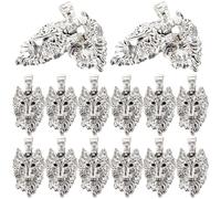 Zerodeko Pendentifs Tête de Loup en Alliage 50pcs pour Création de Bijoux Diy, Breloques Animaux Vintage, Accessoire Artisanat pour Colliers, Bracelets et Porte-clés, Couleur Argenté