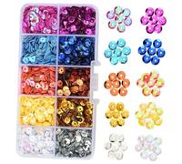 Zerodeko Perles à Paillettes en Plastique Demi-Coupelles Multicolores 10 Couleurs Diamètre 5 MM Trou 1 MM Lot 1 Set pour Bracelets de Perles Plates Bracelets de Cheville Réutilisable