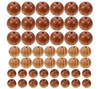 Zerodeko Perles Rondes Grand Trou en Bois de Pin Naturel Lot de 60 et Surface Lisse pour Macramé et Fabrication de Bijoux DIY