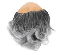 Zerodeko Perruque Chauve Grise pour Homme Déguisement Savant et Vieil Homme Cosplay Halloween Costume Facile à Porter et Confortable pour Fêtes et Performances